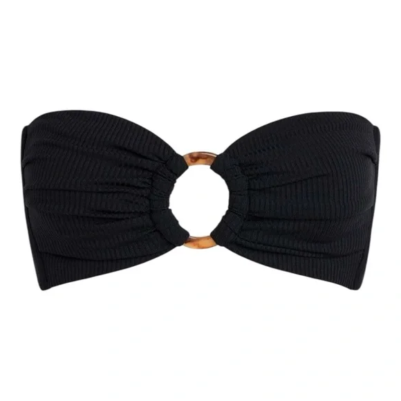 Montce Black Rib Tori Bandeau Bikini Top NWT - Picture 2 of 11